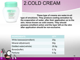 Cold Cream Examples skin care cosmetics | PPT