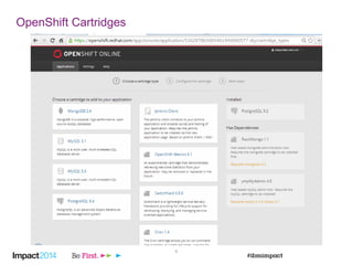 6
OpenShift Cartridges
 