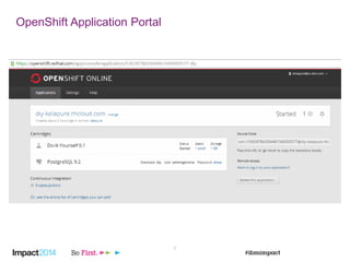 7
OpenShift Application Portal
 