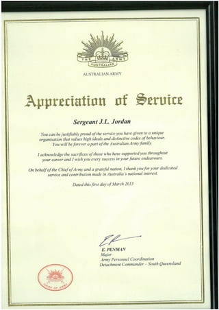 cert of service army