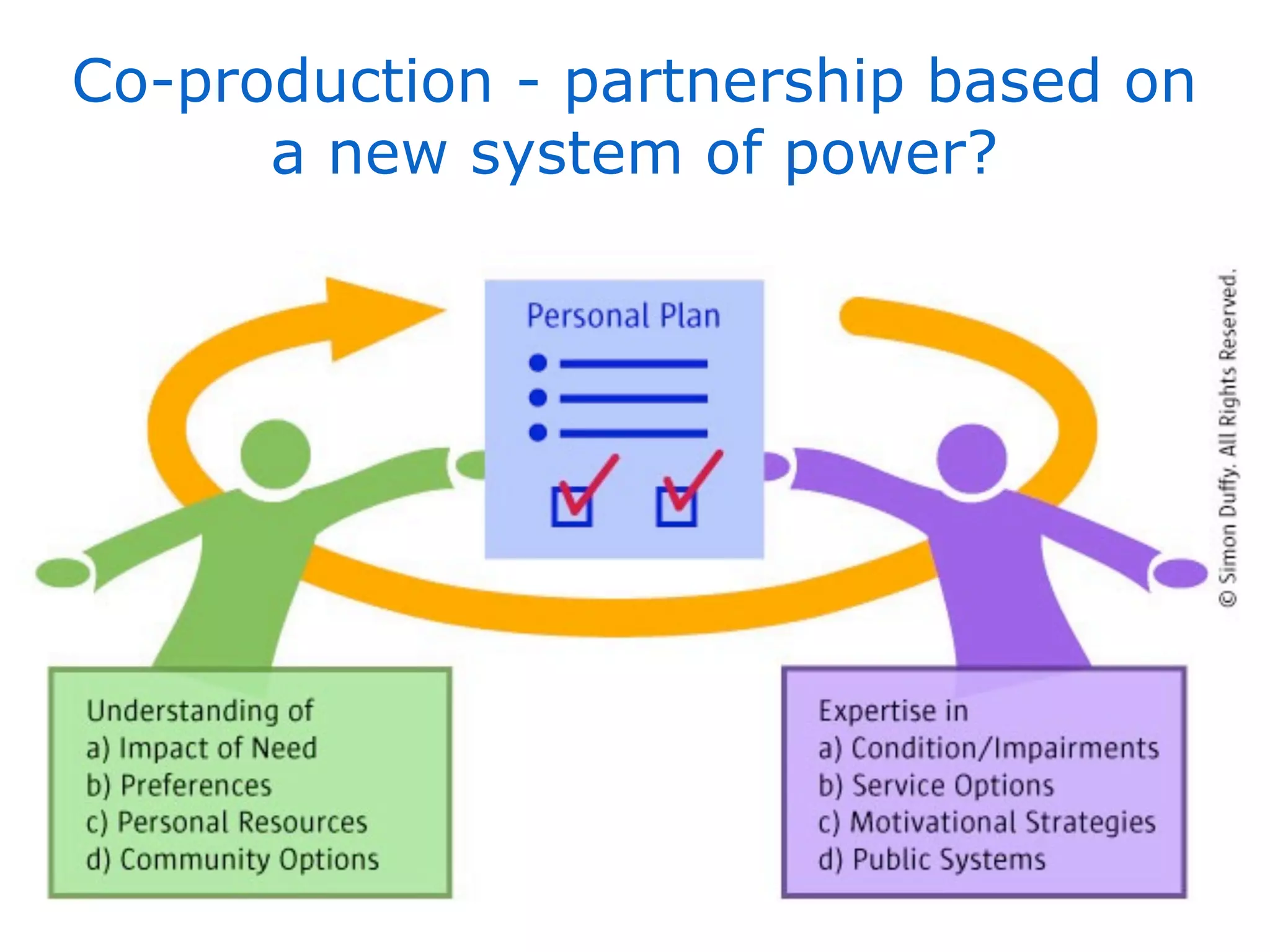 Co-production - partnership based on
      a new system of power?
 