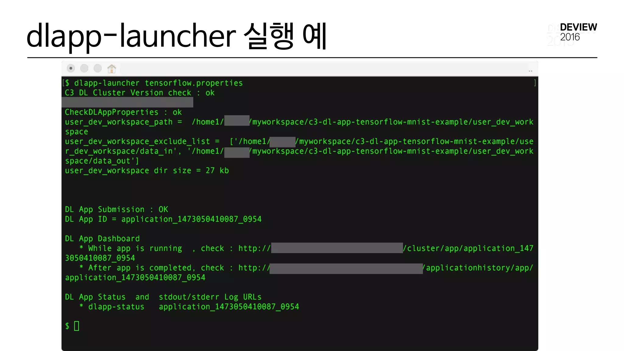 dlapp-launcher 실행 예
 
