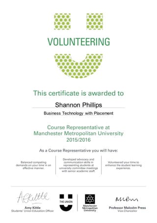 Shannon Phillips
Business Technology with Placement
 