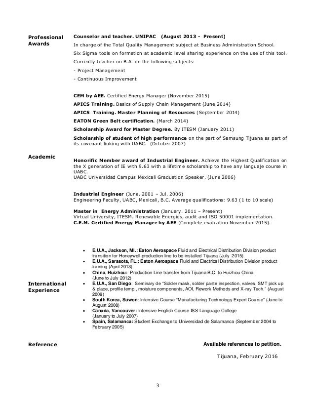 certified energy manager resume