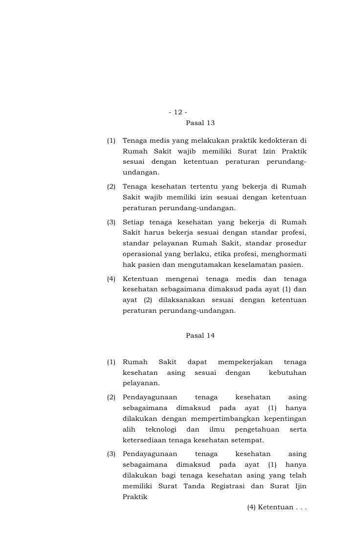 UU Tahun 2009 Rumah Sakit