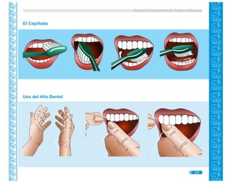 Guía de Educación Ambiental - Región Lambayeque
El Cepillado
Uso del Hilo Dental
255
 