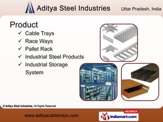 Uttar Pradesh, India


Product
     Cable Trays
     Race Ways
     Pallet Rack
     Industrial Steel Products
     I...