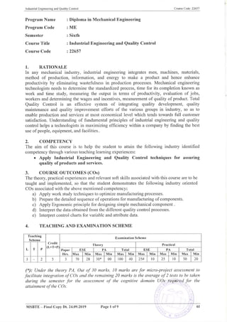 22657   industrial engineering and quality control-syllabus