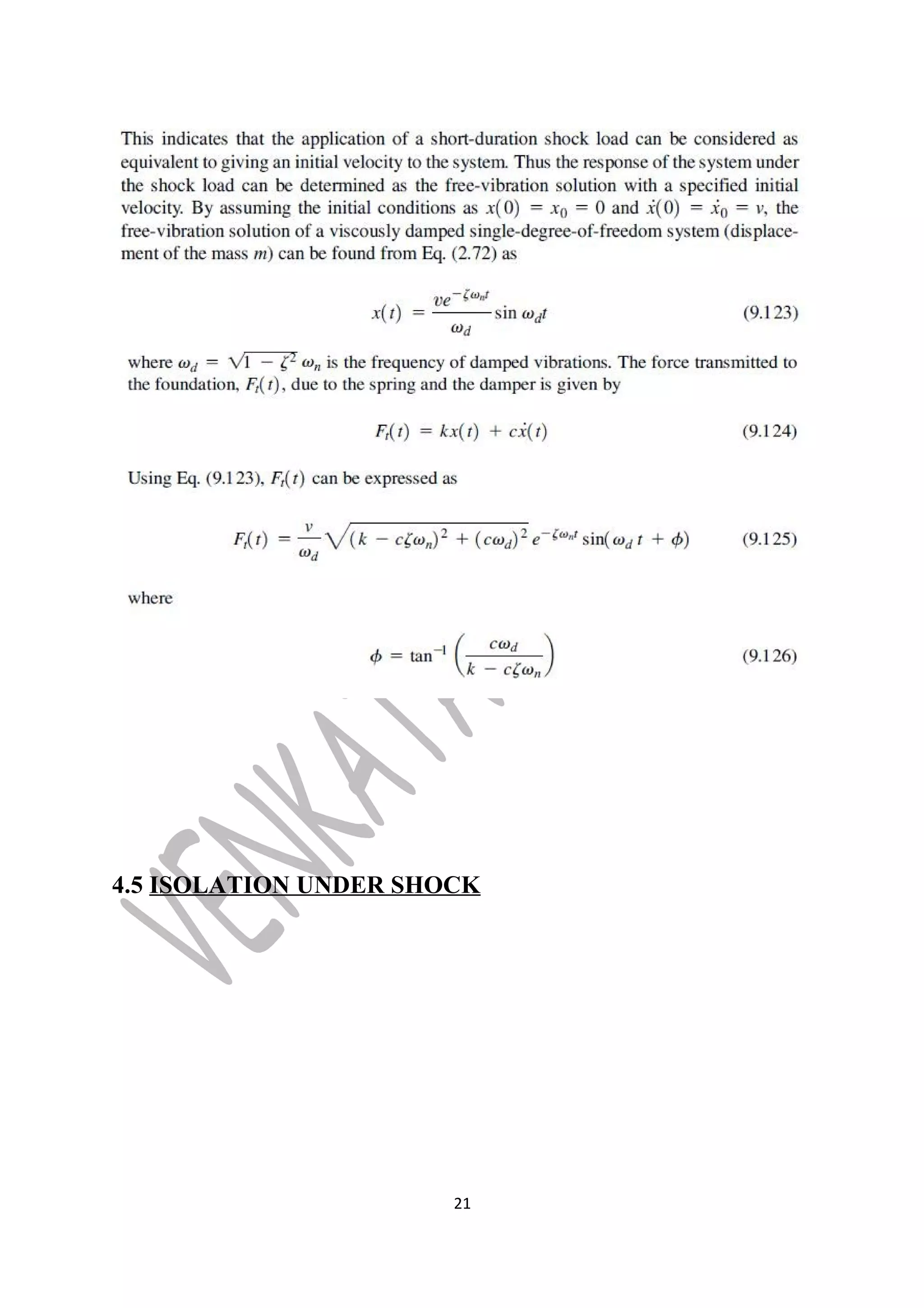 4.5 ISOLATION UNDER SHOCK 
21 
 