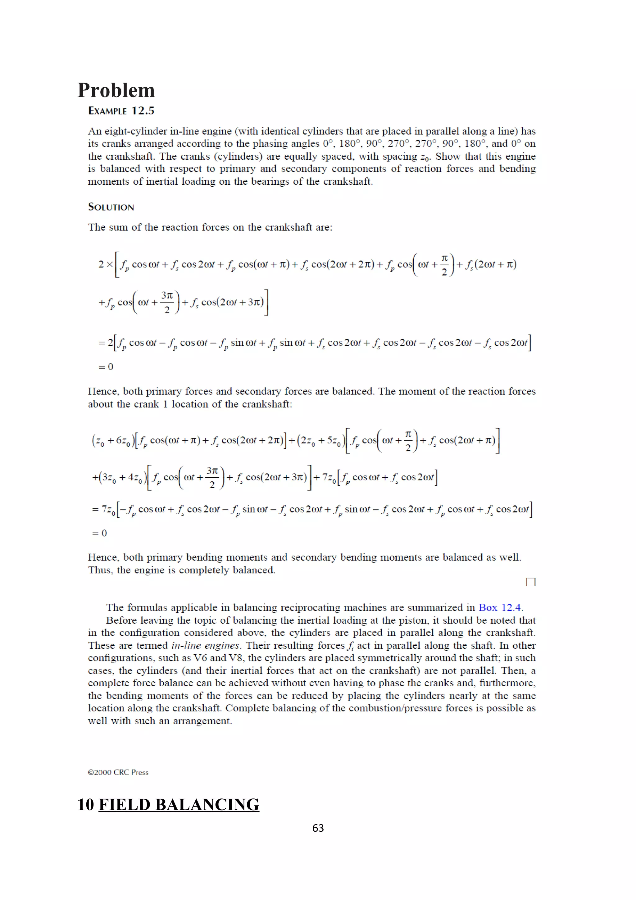 Problem 
10 FIELD BALANCING 
63 
 