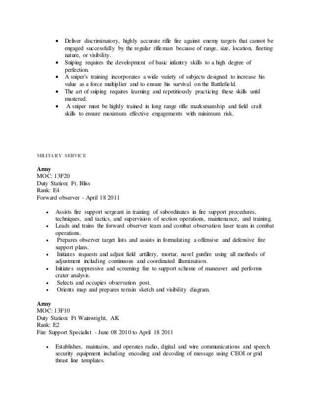 how to put military experience on a resume