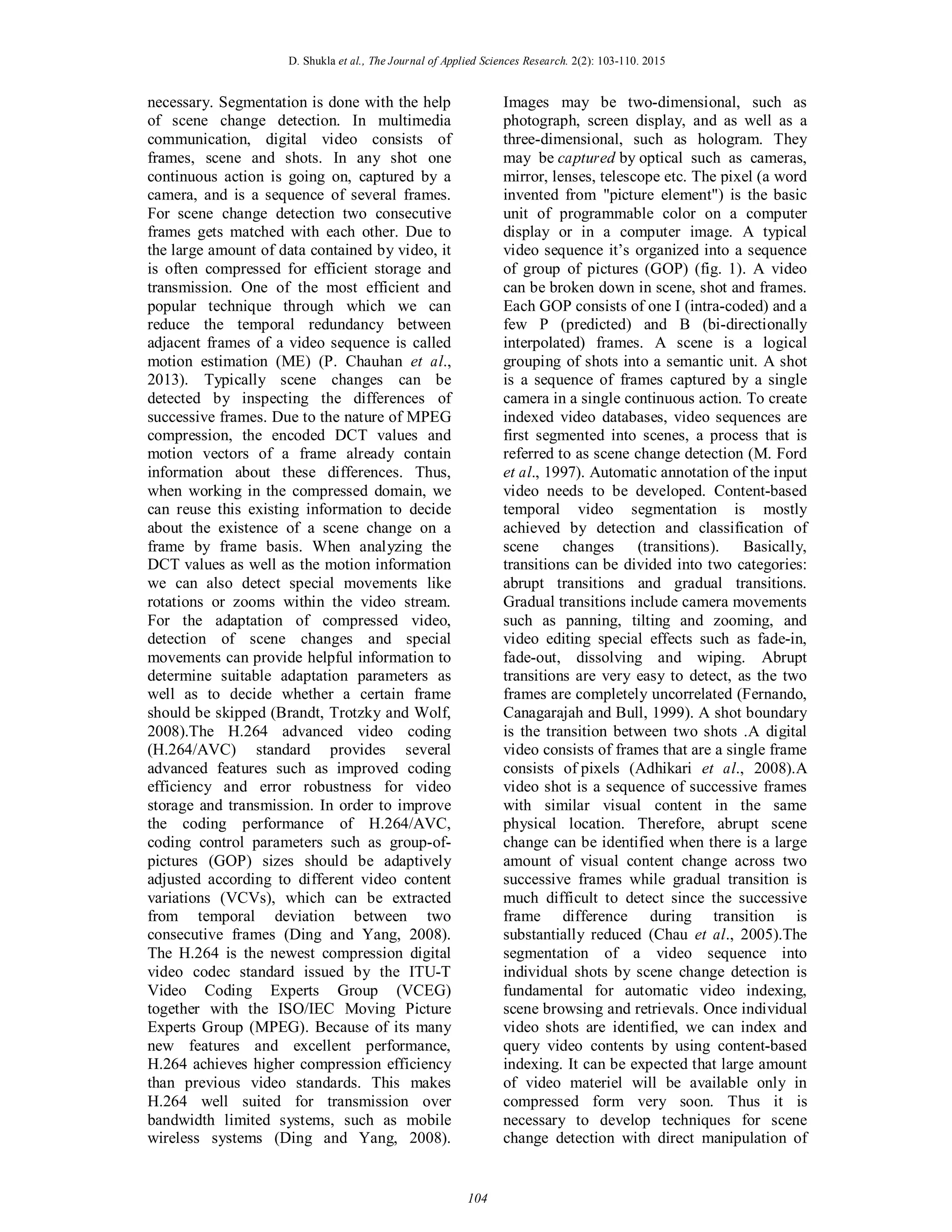 Scene change detection pdf