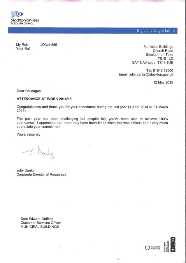 100-attendance-letter
