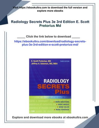 Radiology Secrets Plus 3e 3rd Edition E. Scott Pretorius Md | PDF