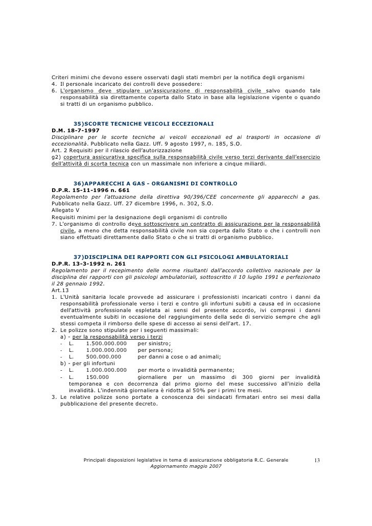 Polizze rc obbligatorie ania 2007 Stato di polizza