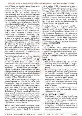 A Pre Experimental Study to Assess the Effectiveness of Structured ...