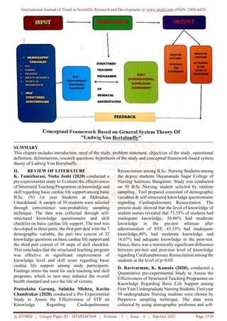 A Pre Experimental Study to Assess the Effectiveness of Structured ...