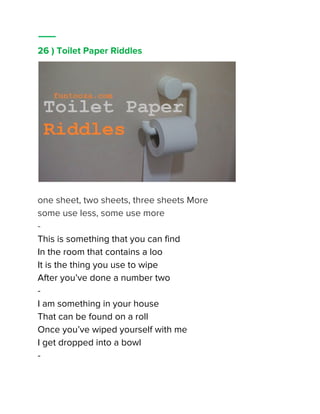 Fun Paper Riddle 227 fun brain family friendly riddles | PDF