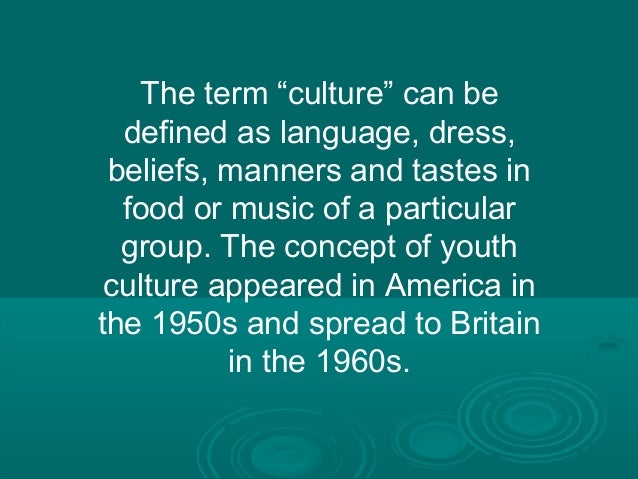 Реферат На Тему Youth Cultures