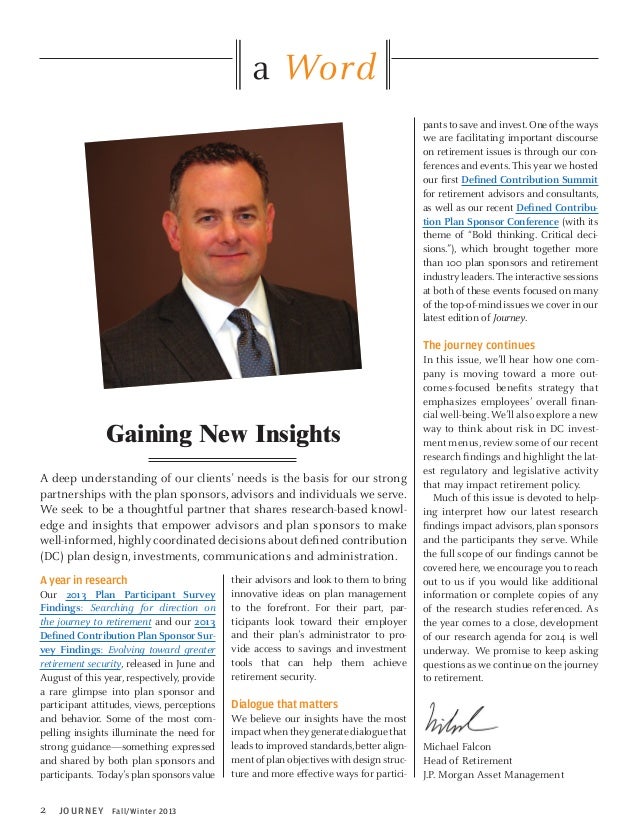 Retirement Insigns and Solutions from J.P. Asset Management