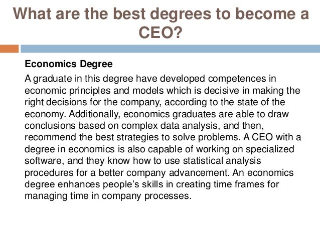 What degree do I need to become a CEO?