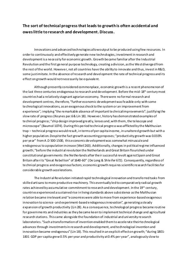 Essay on economic growth