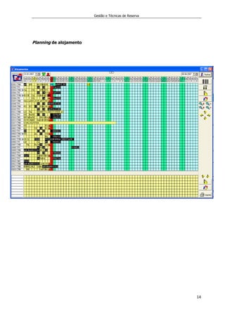 Gestão e Técnicas de Reserva
14
Planning de alojamento
 