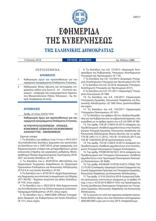 ΠΕΡΙΕΧΟΜΕΝΑ
ΑΠΟΦΑΣΕΙΣ
1 Καθορισμός όρων και προϋποθέσεων για την
εφαρμογή προγράμματος Επιδόματος Στέγασης.
2 Καθορισμός θ...