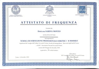 Forensic School certificate of attendace