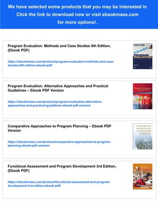 Health Program Planning and Evaluation 3rd Edition, (Ebook PDF) | PDF