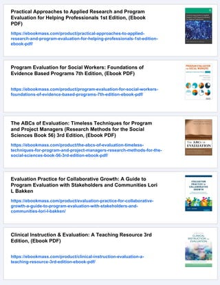 Health Program Planning and Evaluation 3rd Edition, (Ebook PDF) | PDF