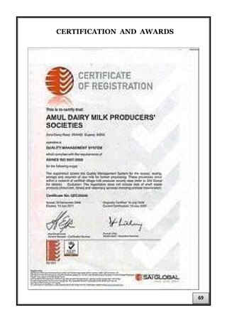 CERTIFICATION AND AWARDS
69
 