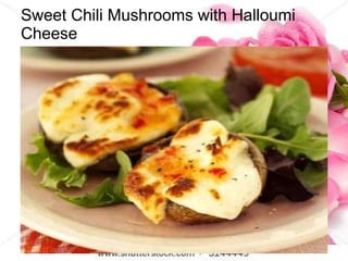 Sweet Chili Mushrooms with Halloumi Cheese 