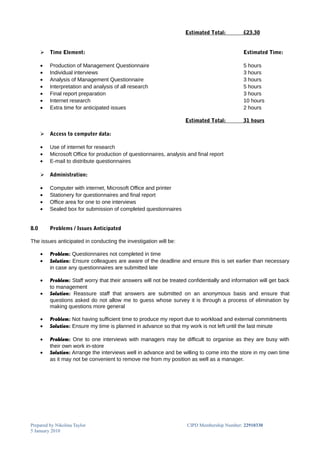 CIPD - Management Report Proposal (Final) | DOC