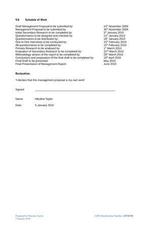 CIPD - Management Report Proposal (Final) | DOC
