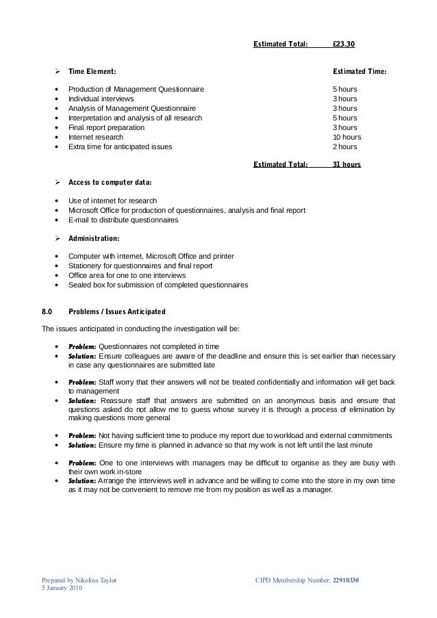 Cipd management research report proposal examples 08 picture