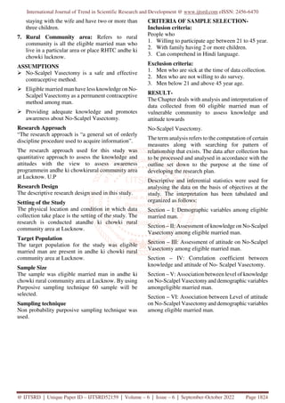 A Study to Assess the Knowledge and Attitudes Regarding No Scalpel ...