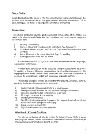 notification HAL technicians 2015 | PDF