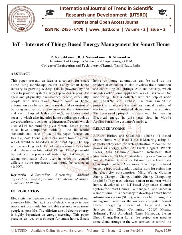 Research papers on energy management