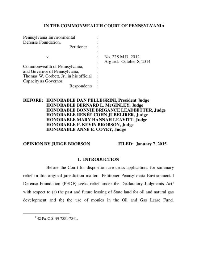 PA Commonwealth Court Decision To Allow More Leasing
