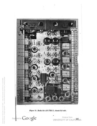 Figure 70. Radio Set AN/TRC-7, chassis left side. 
141 
Generated on 2014-06-12 15:36 GMT / http://hdl.handle.net/2027/uc1.b3243866 
Public Domain, Google-digitized / http://www.hathitrust.org/access_use#pd-google 
 