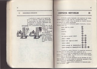 4&
2? PROPETEEI?IrA roffiARBIOn
- &or{araie de lpeos gl dc arElll tgf
piex'ii 1* f,qmr$,slo o psrto illl pzlltcnla
la cca$nesluaee Gln carl oaurf, au gc t!-
tncbulateaaE la tenouLcll crtor'l'opre sau
fu fuodperA ou rrnldltate FBtt'
Qellqftateq esto prnpr{etatsc nortareXor dc a mr t.- - - - - - E
degrnihi la ootluai
npota$a dr tagbot
- dergbstf
eDee alctcmlrrl
(tn labontor)
peatnr rortorelo
foloslte la toaou.
1e11 crtor{oan1
'sarr oele foXoslto
la spattl trl.gorl|,-
flce.
+9
IIIMPOZITIAMffiffiT,ERELOR 28
! "'t^r'o1€ pentnr tenculell sint eoeetscul tle llanto
rg.rlrr rtrrurt gl apH,1ceFg gu o lucr..abilitete ularea
'r 11,1un anumit tlnpl tn f,unctJ.e de lientuL fol.ool.t,
r * ' l r , r , , , ; I c a p E t 6 r e Z l s t e n t d o
t,r(:[)rrrrrrea nortaleJ.o:l pentnt tencuielir llactu"!
l , r ' . r I 1 , r , t r t 1 1f l l
,,t{LlL($tom de corbidi
i ll(;lt-A
r ,t.ll N l'UL
r r " { ) 5 U L
,/,1{(glomclecorbid}-CIMENT
^I{GILA- CIMENT
r n'I[-.NT-VARt$om de corbidl
r.[4Lt,tr-ARGILA .
DE TERMMENRAL.A
DE TEF,IOCENTR-VAR
eF
ffi
%
NA
r-l
€
ffi
@
@
@
@
@
@
€
@
@
@
+
'l,rcnturlle
ususle foloslts la prepelaroa uortarElor
,* 'r ,,..t[ sint Lt,3Ogf l25 (vozi capitolul lg ).
r'r'rrtrn nortarsle de tencularE rle EarsoEloo es lnato
, , . / I ..rmentul PB35 1 lu care cag ag vor reduco clozpJe-
r f r , r n r r r c u r f r c ? 5 - ? B l o
r'nrrtr! calcularea dozaJulul de var hldretat tn unl-
r'| t.rooil, Be va llne eearq8de deasltatqa apaFeatd a fla..
: ,t ,ta var (dete:ui-natl ln laborstor).
rr,,rn.loIo us4le pentnr nortarele do taaculell efnt
r II,1I:NT-CENUSA
( [4r-NT-CENU$A
+
+ *€
' l
,*
r , : r . t , , ,t r r !( 6 1 O I - 5 .
 