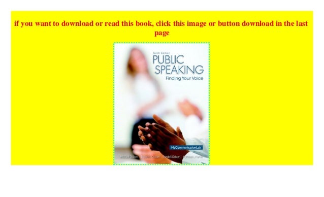 Public Speaking Finding Your Voice Pdf