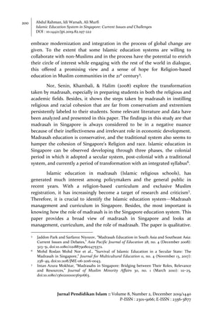Islamic Education System in Singapore: Current Issues and Challenges | PDF