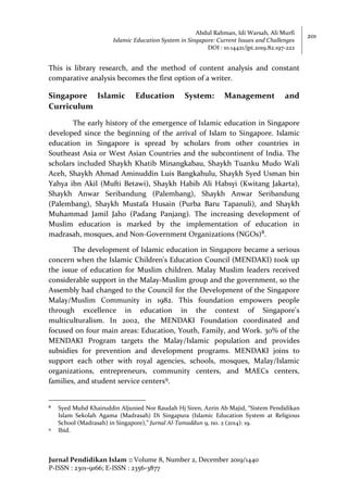 Islamic Education System in Singapore: Current Issues and Challenges | PDF