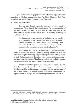 Islamic Education System in Singapore: Current Issues and Challenges | PDF