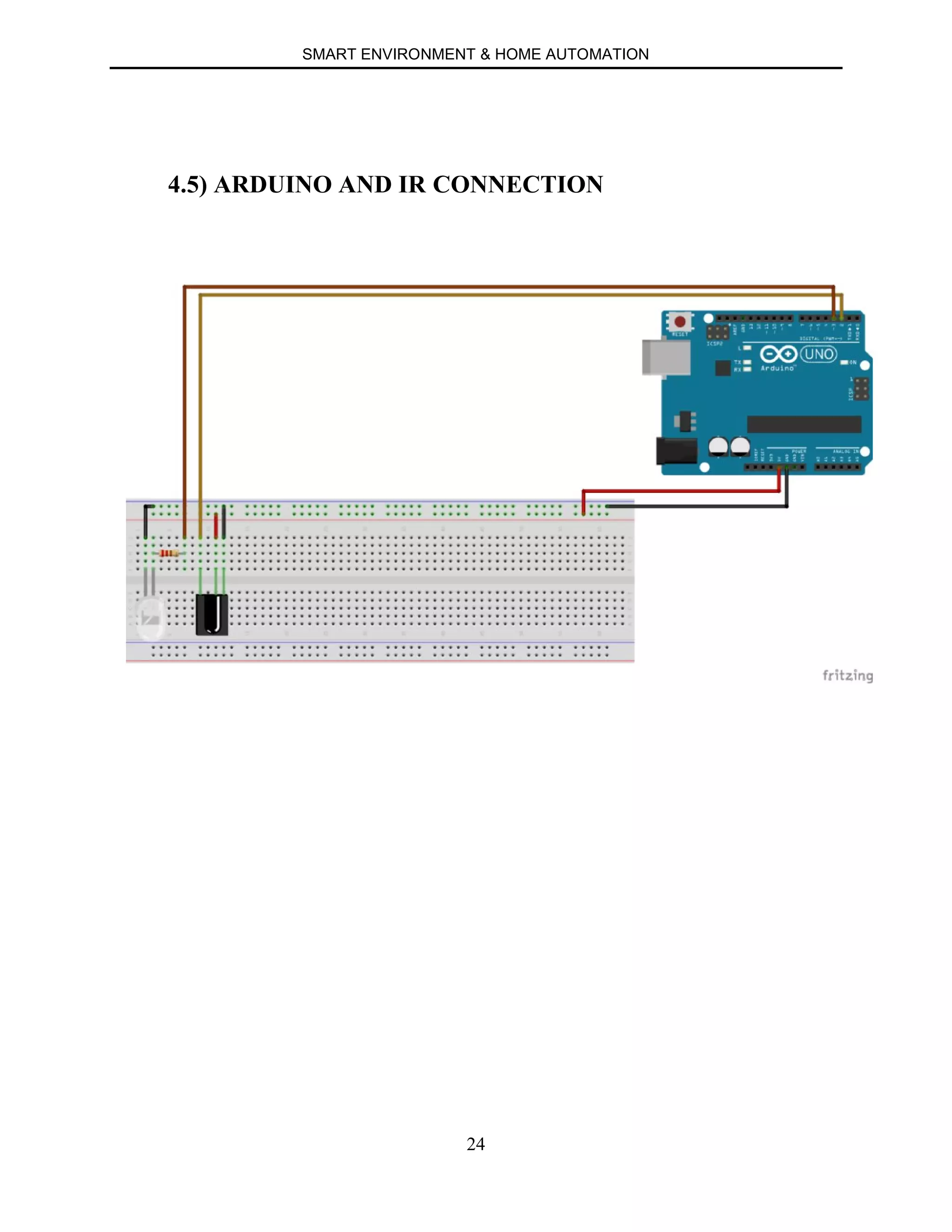 SMART ENVIRONMENT & HOME AUTOMATION
24
4.5) ARDUINO AND IR CONNECTION
 