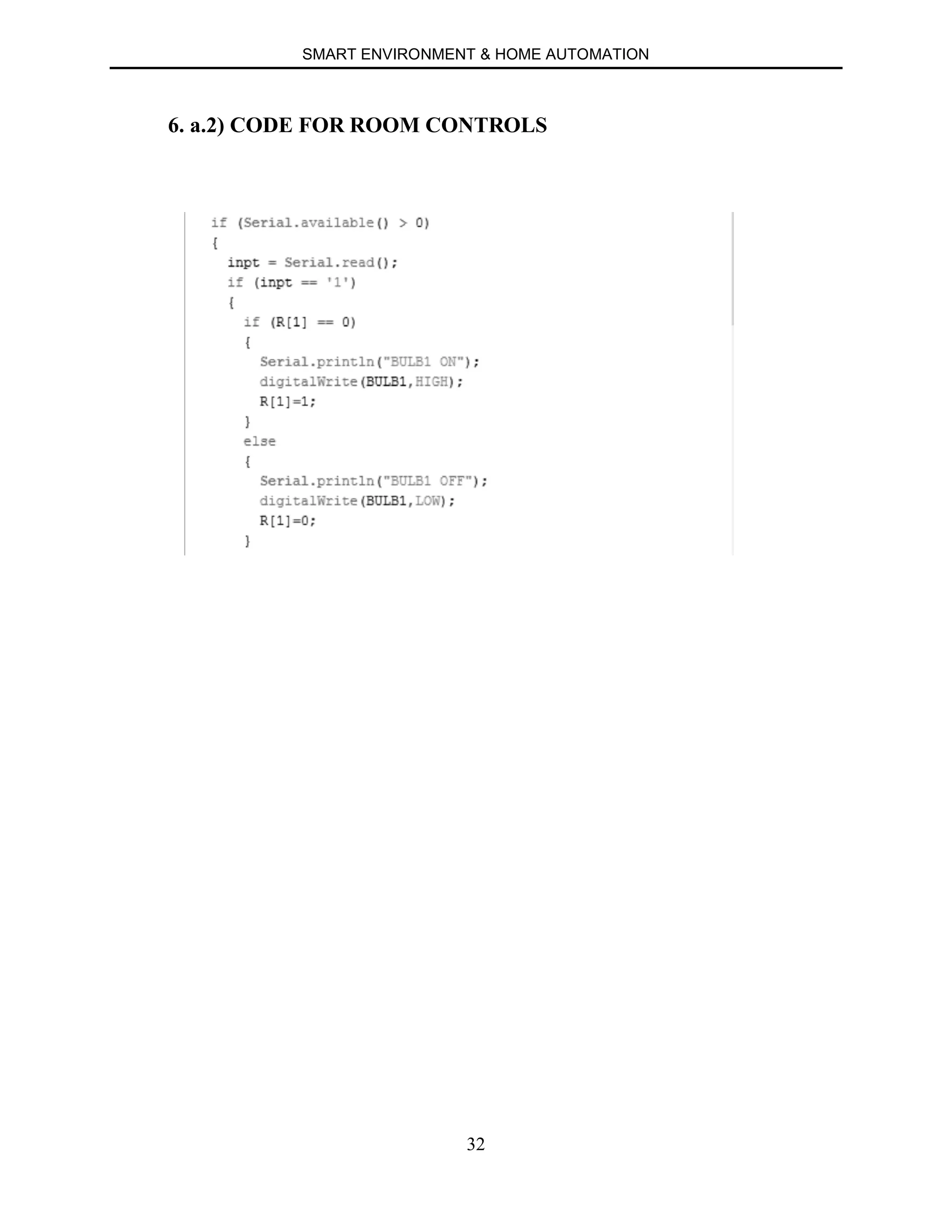 SMART ENVIRONMENT & HOME AUTOMATION
32
6. a.2) CODE FOR ROOM CONTROLS
 