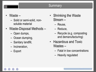 Solid, Toxic and Hazardous Waste | PPT
