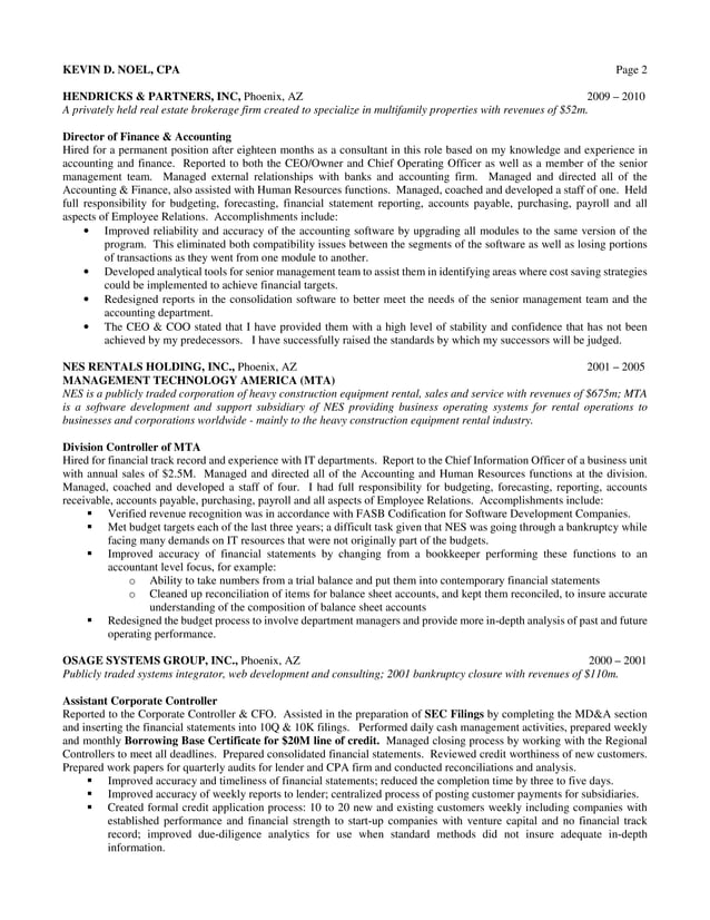 Kevin Noel CPA Resume | PDF